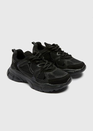 Kids Black Chunky School Trainers (Younger 10/11-Older 5/6)