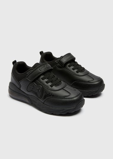 Boys Black Gamer Light Up Trainers (Younger 8/9-Older 2/3)