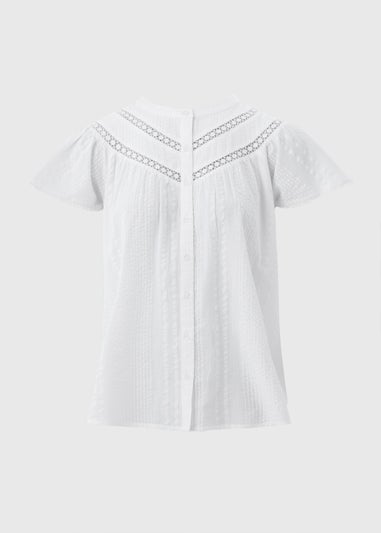 Cream Frill Lace Blouse