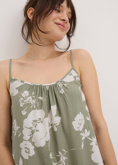 Sage Green Floral Cami Mini Dress
