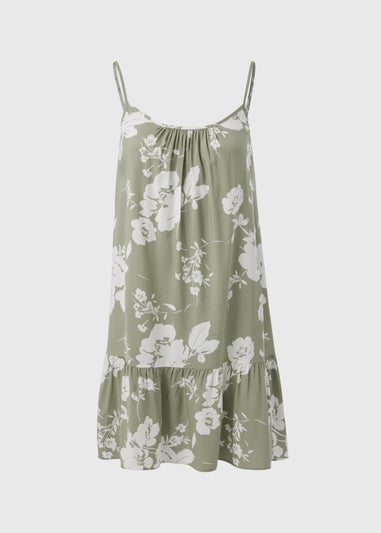 Sage Green Floral Cami Mini Dress