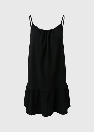 Black Crinkle Cami Mini Dress