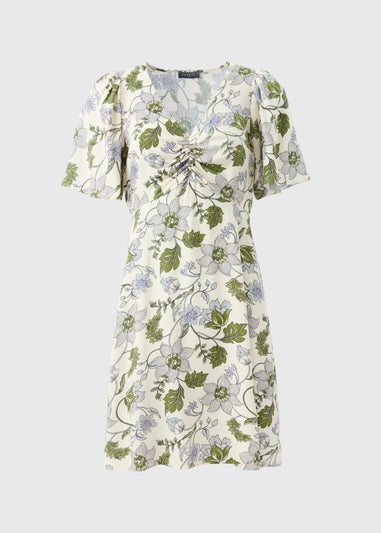 Blue Floral Mini Tea Dress