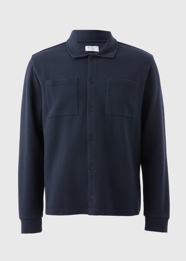 Navy Smart Textured Shacket