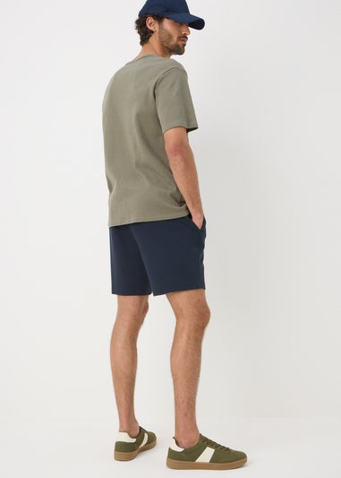 Navy Textured Smart Shorts