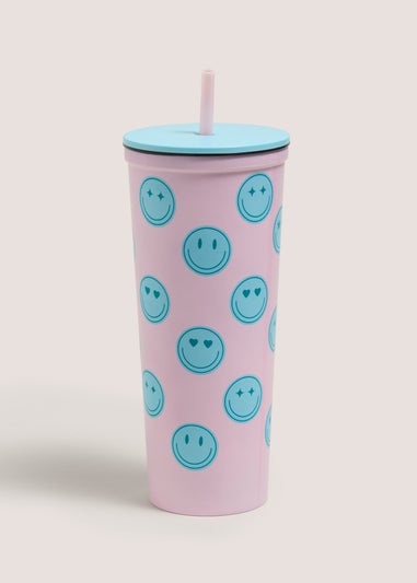 Pink Smiley Face Fashion Tumbler