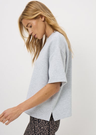 Souluxe Grey Embossed Co Ord T-Shirt