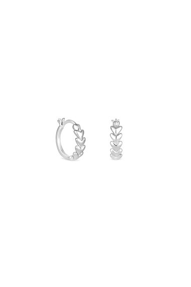 Simply Silver Sterling Silver 925 Polished Heart Hoop Earrings