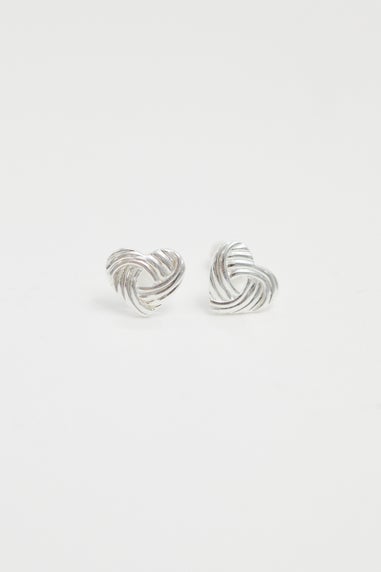 Simply Silver Sterling Silver 925 Polished Knot Heart Stud Earrings