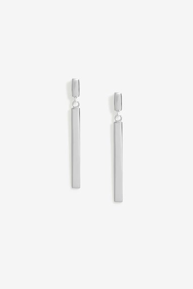 Simply Silver Sterling Silver 925 Polished Sleek Stick Drop Earrings