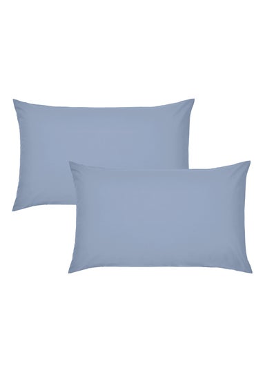 Catherine Lansfield Easy Iron Percale Standard Pillowcase Pair Blue