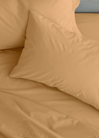 Catherine Lansfield Easy Iron Percale Standard Pillowcase Pair Gold