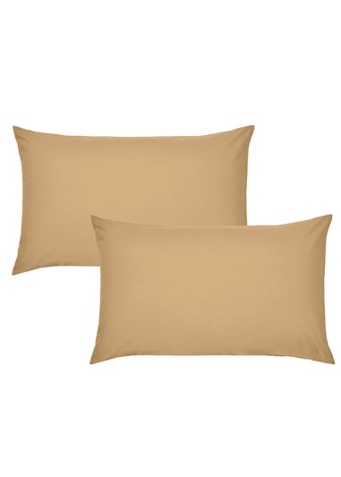 Catherine Lansfield Easy Iron Percale Standard Pillowcase Pair Gold