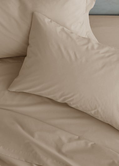 Catherine Lansfield Easy Iron Percale Standard Pillowcase Pair Natural