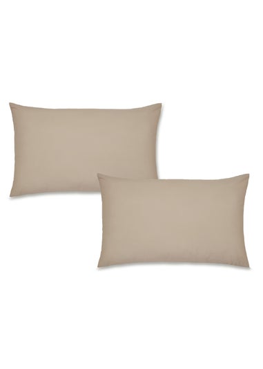 Catherine Lansfield Easy Iron Percale Standard Pillowcase Pair Natural