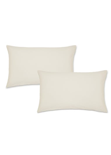 Catherine Lansfield Easy Iron Percale Standard Pillowcase Pair Cream