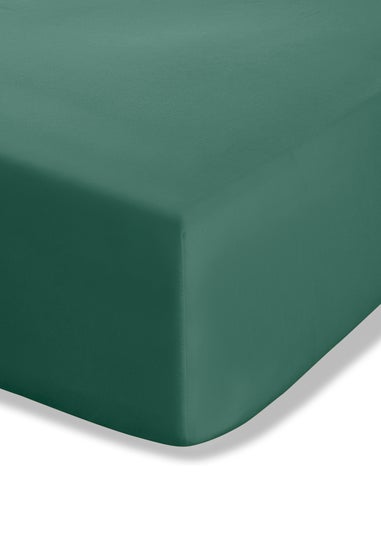 Catherine Lansfield Green Easy Iron Percale Combed Extra Deep Fitted Sheet