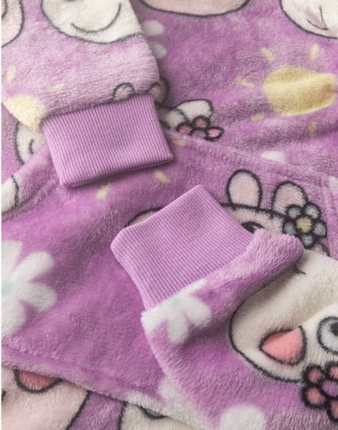 Peppa Pig Girls Purple Scattered Print Blanket Hoodie