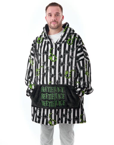 Beetlejuice Multicoloured Stripy Blanket Hoodie