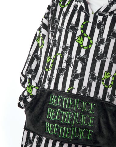 Beetlejuice Multicoloured Stripy Blanket Hoodie