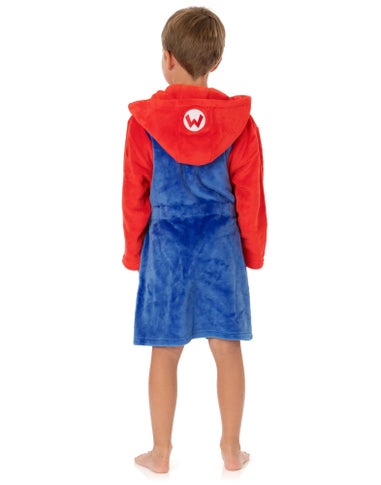 Nintendo Super Mario Boys Blue Dress-Up Hooded Bathrobe (3 - 14 Years)