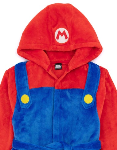 Nintendo Super Mario Boys Blue Dress-Up Hooded Bathrobe (3 - 14 Years)