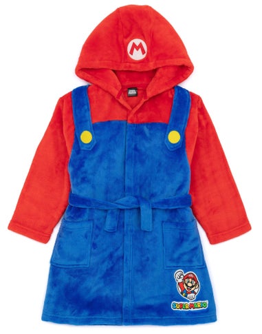 Nintendo Super Mario Boys Blue Dress-Up Hooded Bathrobe (3 - 14 Years)