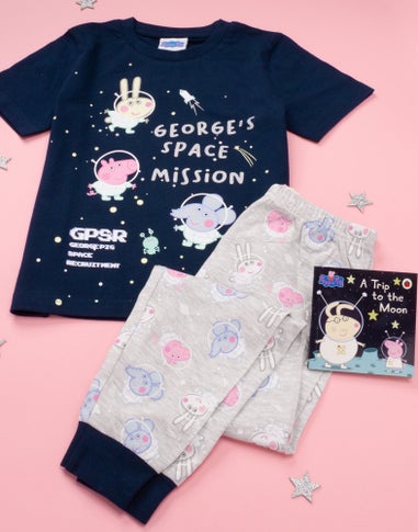 Peppa Pig Boys Blue George's Space Mission Print Pyjama Set (18 Months - 5 Years)