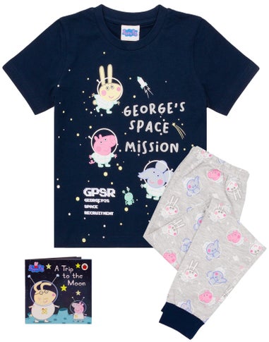 Peppa Pig Boys Blue George's Space Mission Print Pyjama Set (18 Months - 5 Years)