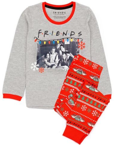 Friends Girls Red Long Sleeve Long Leg Pyjama Set (7 - 14 Years)