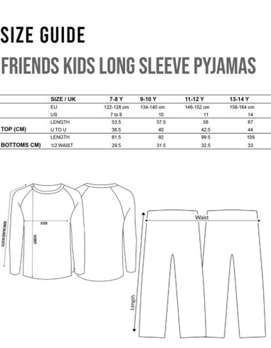 Friends Girls Red Long Sleeve Long Leg Pyjama Set (7 - 14 Years)