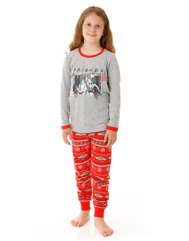 Friends Girls Red Long Sleeve Long Leg Pyjama Set (7 - 14 Years)