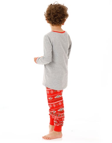 Friends Boys Red Logo Long Sleeve Long Leg Pyjama Set (7 - 14 Years)