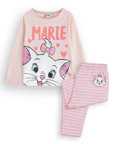 Disney Girls Pink Marie Long Sleeve Long Leg Pyjama Set (2 - 8 Years)