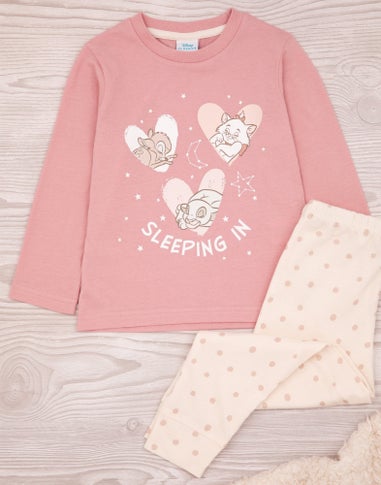 Disney Girls Pink Sleeping In Pyjama Set (1 - 8 Years)