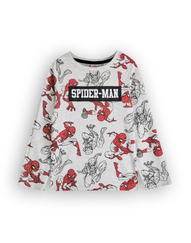 Marvel Boys Grey SpiderMan Long Sleeve Long Leg Pyjama Set (2 - 8 Years)