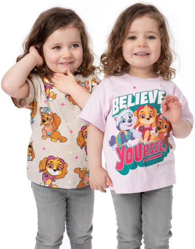 Paw Patrol Girls Multicoloured Believe In Yourself 2 Pack T-Shirts (2 - 7 Years)