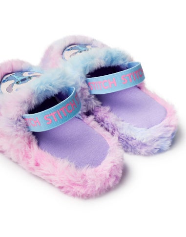 Disney Multicoloured Fluffy Ombre Stitch Character Slider Slippers (12 Younger - 5 Older)