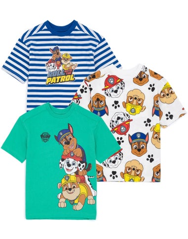 Paw Patrol Boys Multicoloured Character Pack of 3 T-Shirts (2 - 7 Years)