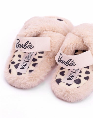 Barbie Girls Pink Barbie Logo Slider Slippers (7 Younger - 2 Older)