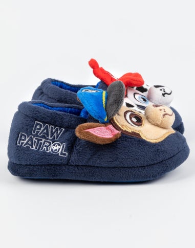 Paw Patrol Boys Blue 3D Characters Slip On Loafer Slippers (6 - 12 Younger)