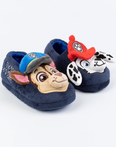 Paw Patrol Boys Blue 3D Characters Slip On Loafer Slippers (6 - 12 Younger)