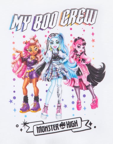 Monster High Girls White Boo Crew Short Sleeved T-Shirt (3 - 14 Years)