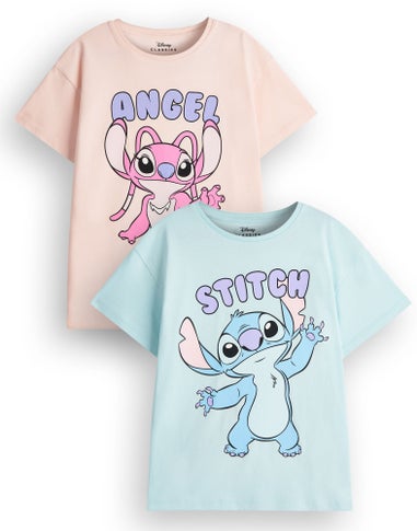 Disney Girls Multicoloured Stitch & Angel 2 Pack T-Shirts (5 - 14 Years)