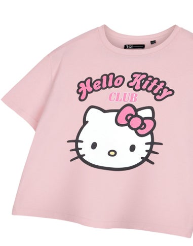 Hello Kitty Pink Club Cropped Short Sleeved T-Shirt