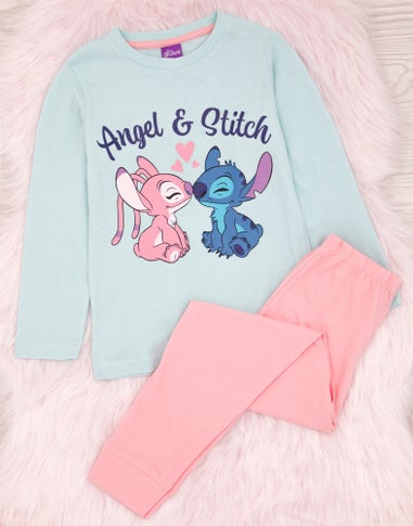 Disney Girls Blue Angel & Stitch Pyjama Set (1 - 8 Years)