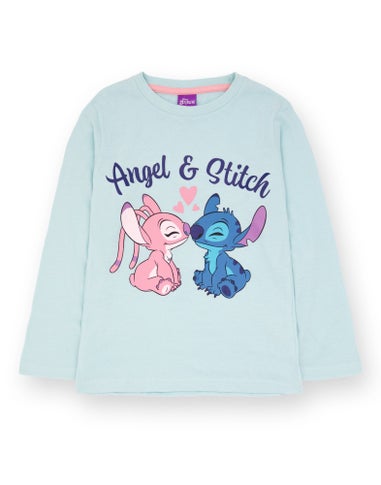 Disney Girls Blue Angel & Stitch Pyjama Set (1 - 8 Years)