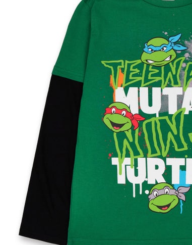 Ninja Turtles Boys Green Long Sleeved T-Shirt (3 - 10 Years)