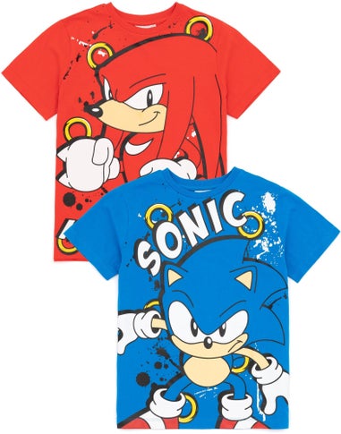 Sonic The Hedgehog Boys Multicoloured Character 2 Pack T-Shirts (4 - 12 Years)