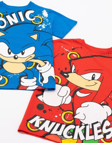 Sonic The Hedgehog Boys Multicoloured Character 2 Pack T-Shirts (4 - 12 Years)